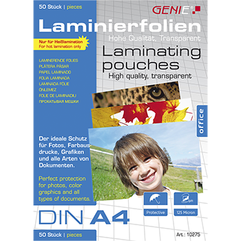 Laminierfolien (DIN A4, 125 Micron) 50er Pack