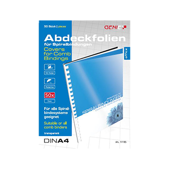 Cover sheets (DIN A4, transparent, 150 microns) 50 pieces