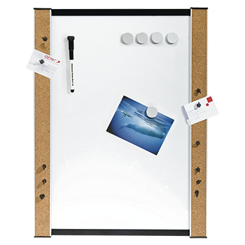 Whiteboard, incl. Pins, magnets, pinned pins, wall mounting, 45 cm x 60 cm