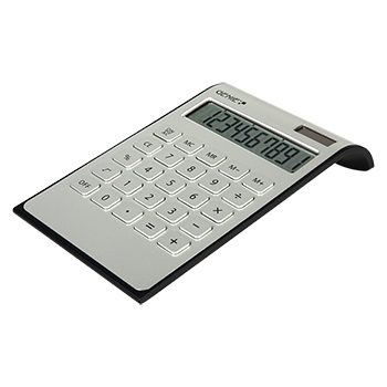 10-digit desktop calculator with dual power (solar and battery)