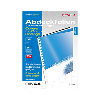 Deckbltter (DIN A4, glasklar, 150 Micron) 25 Stck