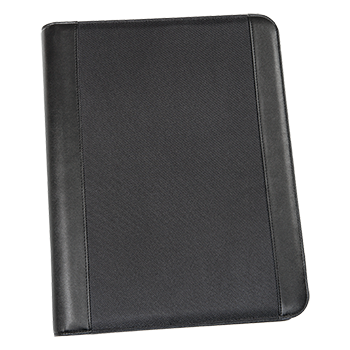 A4 Conference Folder Frankfurt in leather look and structured nylon, with removable ring binder.