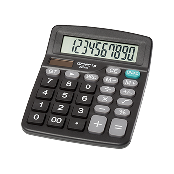 10-digit desktop calculator with dual power (solar and battery)