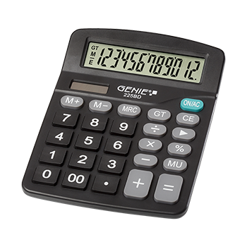 12-digit desktop calculator with dual power (solar and battery)