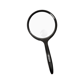 Reading magnifier with round plastic lens and a diameter of 75mm