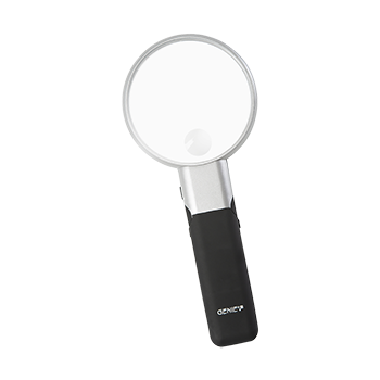 Reading magnifier with fold-out base and adjustable head