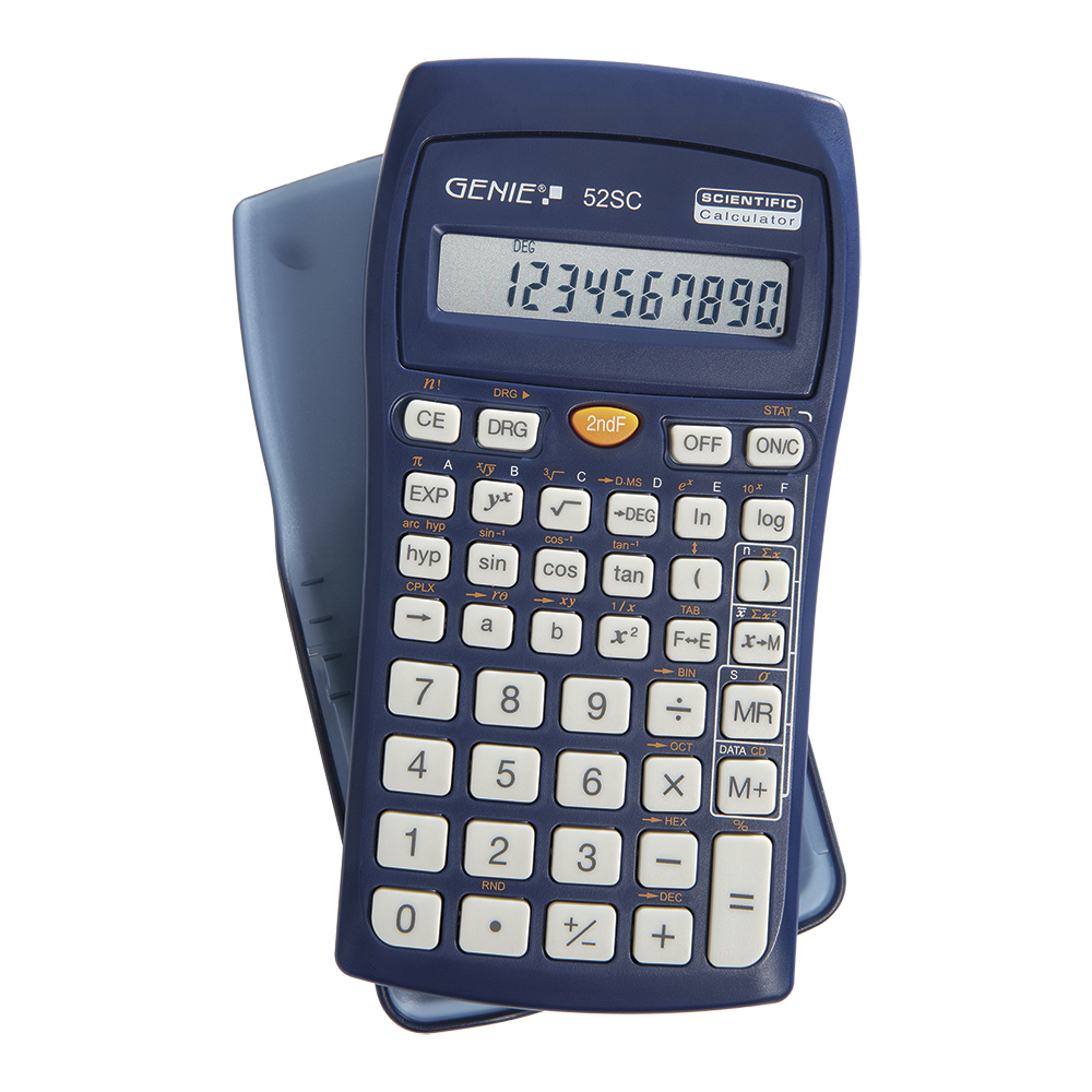 Technical-scientific calculator with 136 functions and 10 digit display