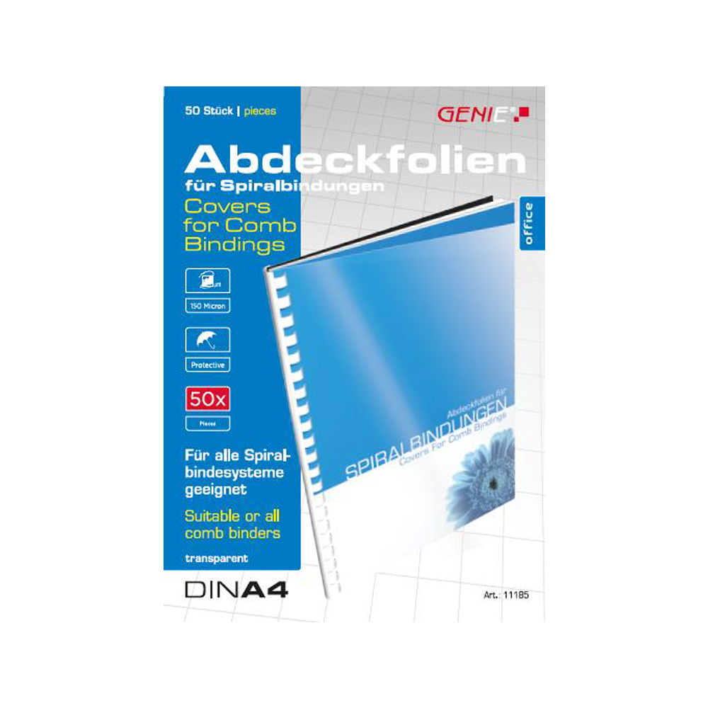Cover sheets (DIN A4, transparent, 150 microns) 50 pieces