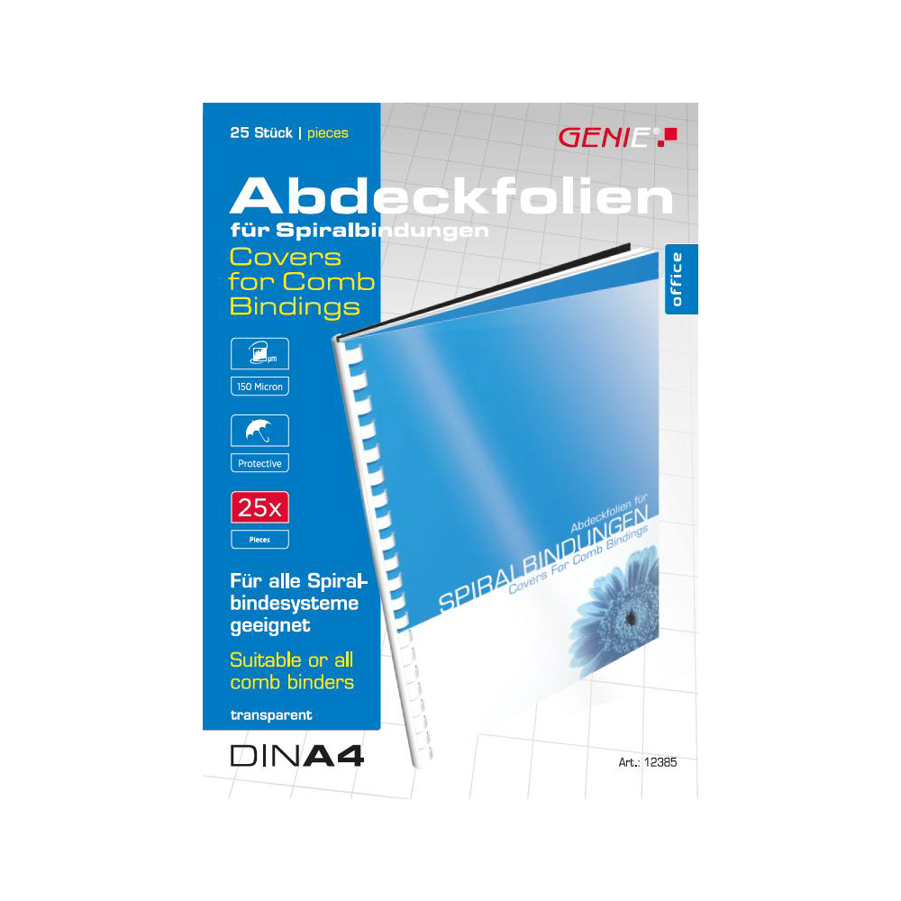 Deckbltter (DIN A4, glasklar, 150 Micron) 25 Stck