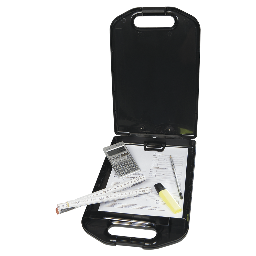 A4 clipboard with large storage compartment