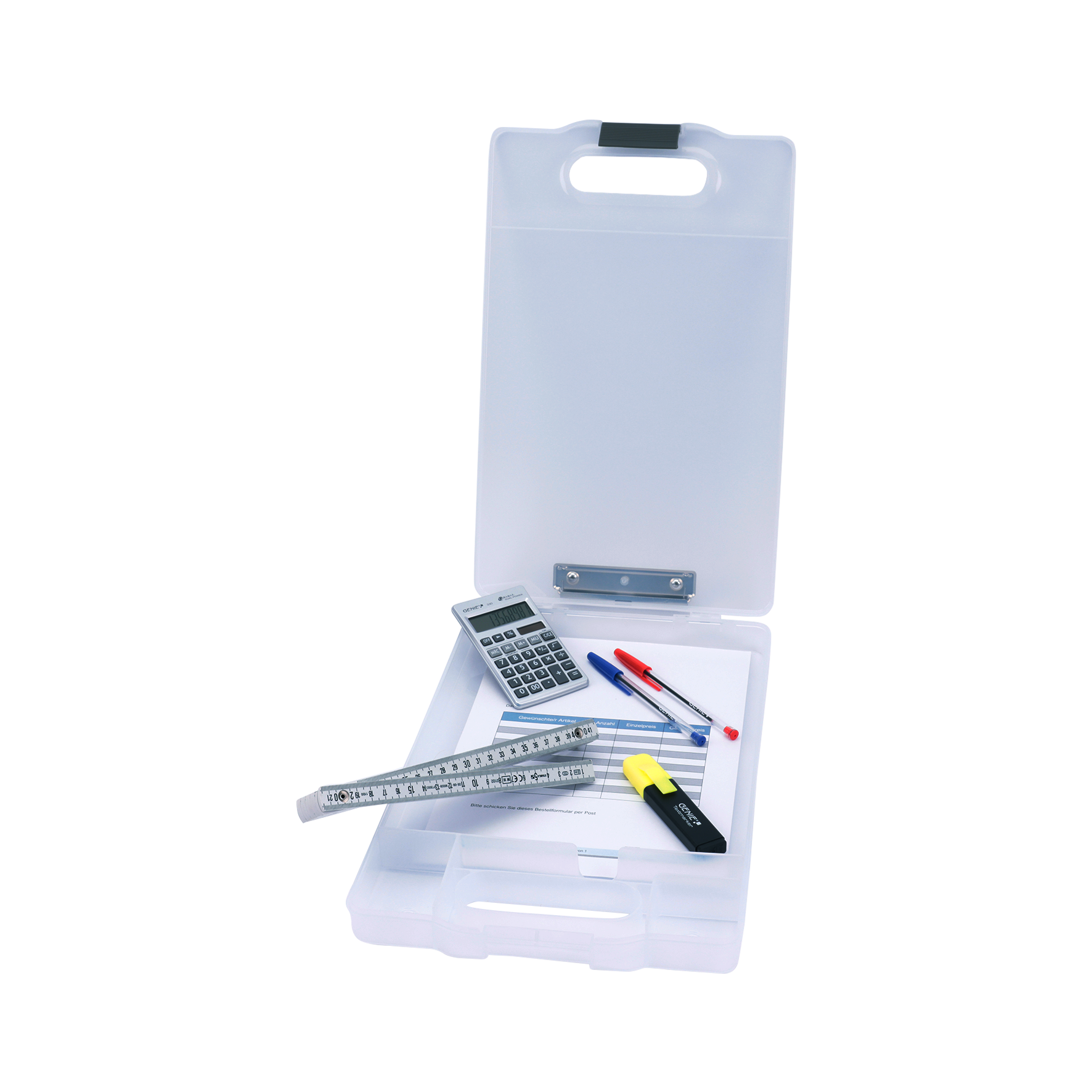 A4 clipboard with large storage compartment