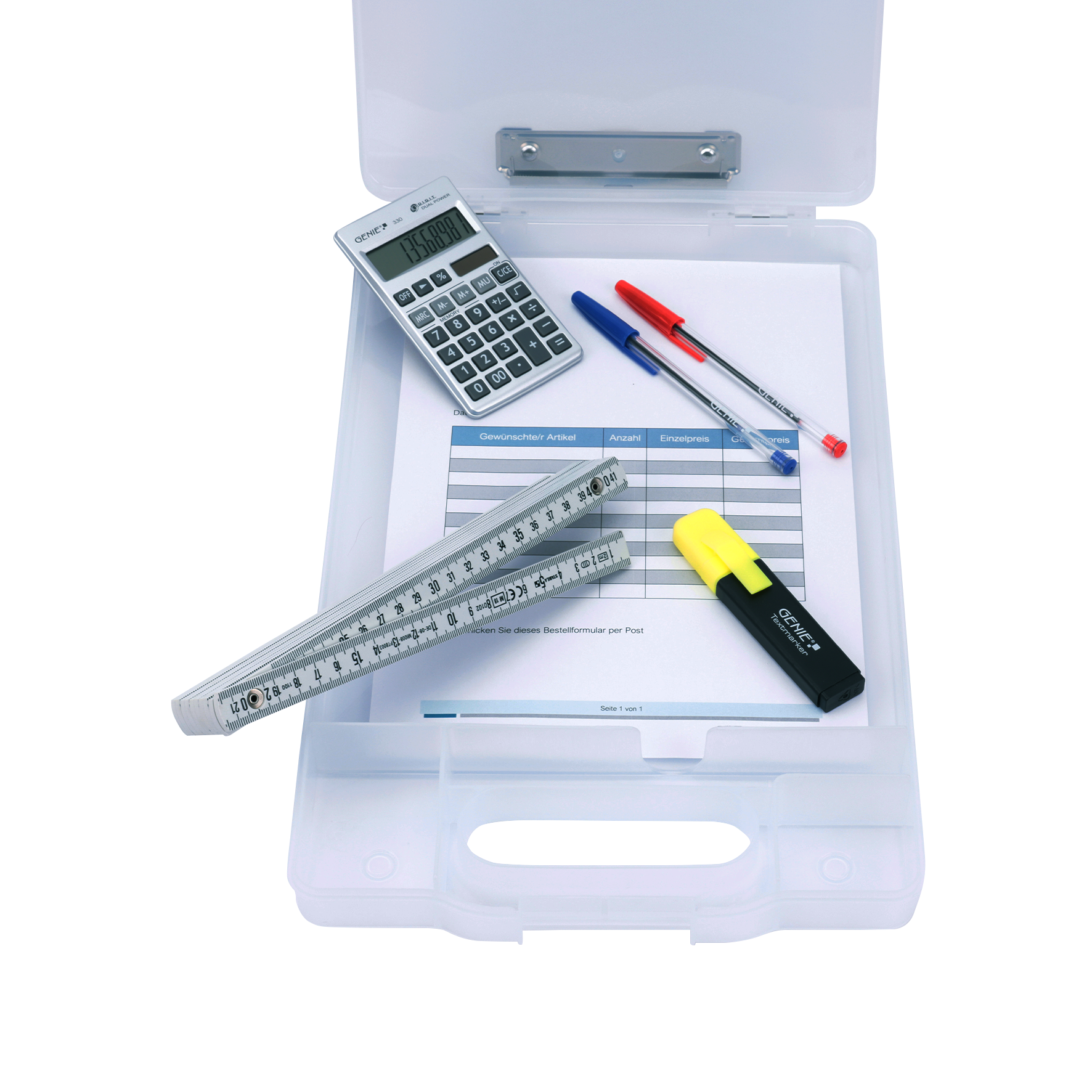 A4 clipboard with large storage compartment