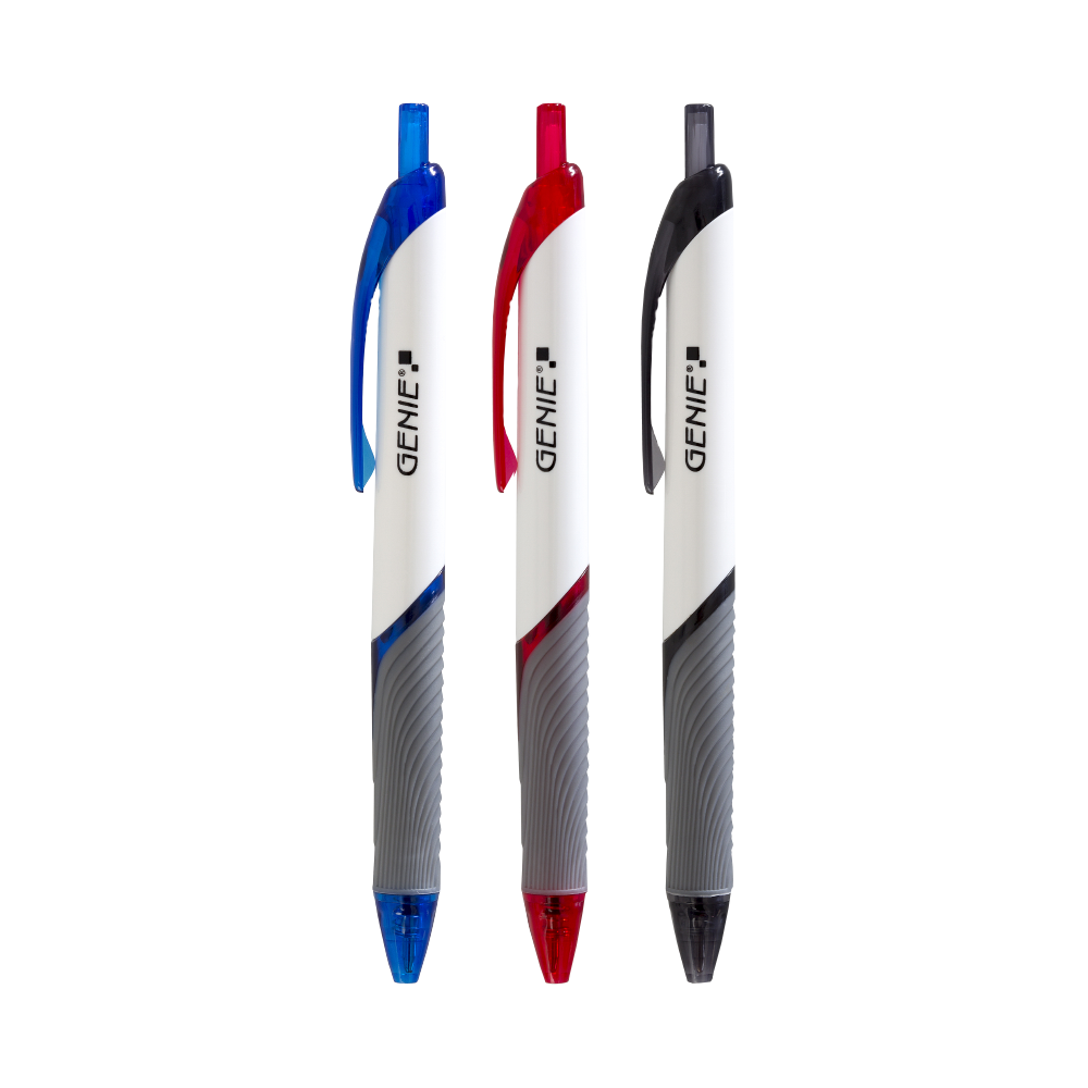 Ballpoint pen, Colored Sorted, 
Pack of 12, 5 x black, 5x blue and 2 x red