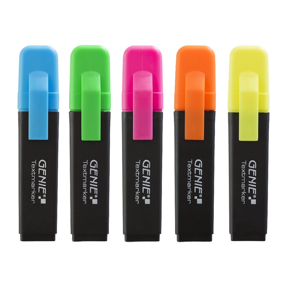 Text marker, sorted
1 x Neon yellow, orange, pink, blue, green, with wedge tip, Pack of 5, width approx. 1 - 5 mm, individually removable
