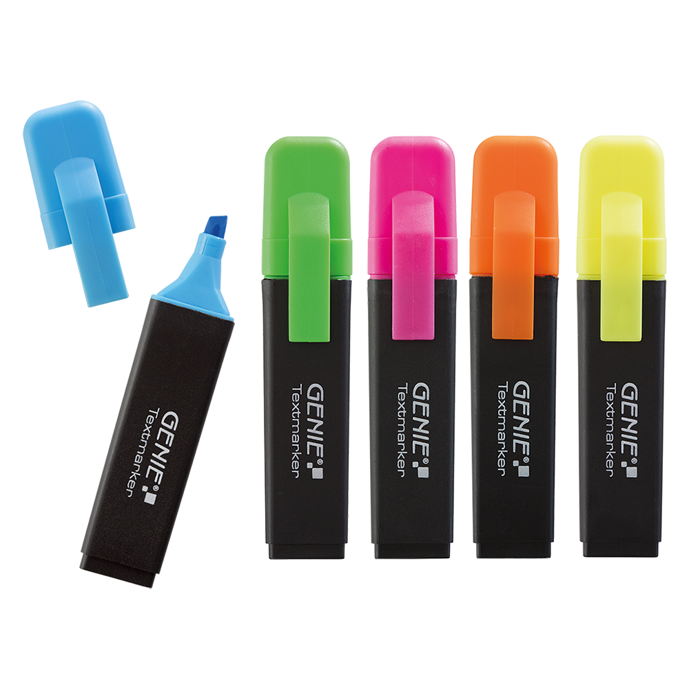 Text marker, sorted
1 x Neon yellow, orange, pink, blue, green, with wedge tip, Pack of 5, width approx. 1 - 5 mm, individually removable