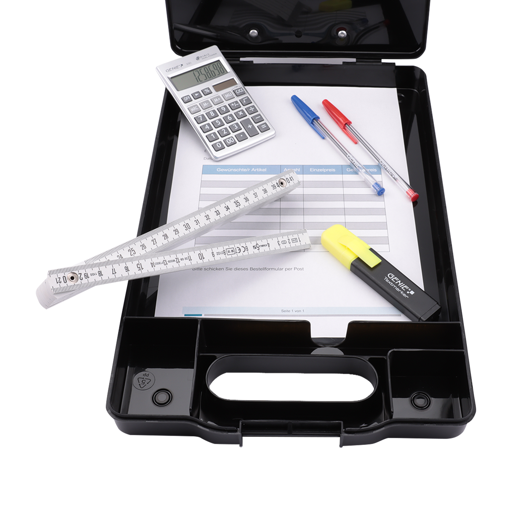 A4 clipboard with large storage compartment