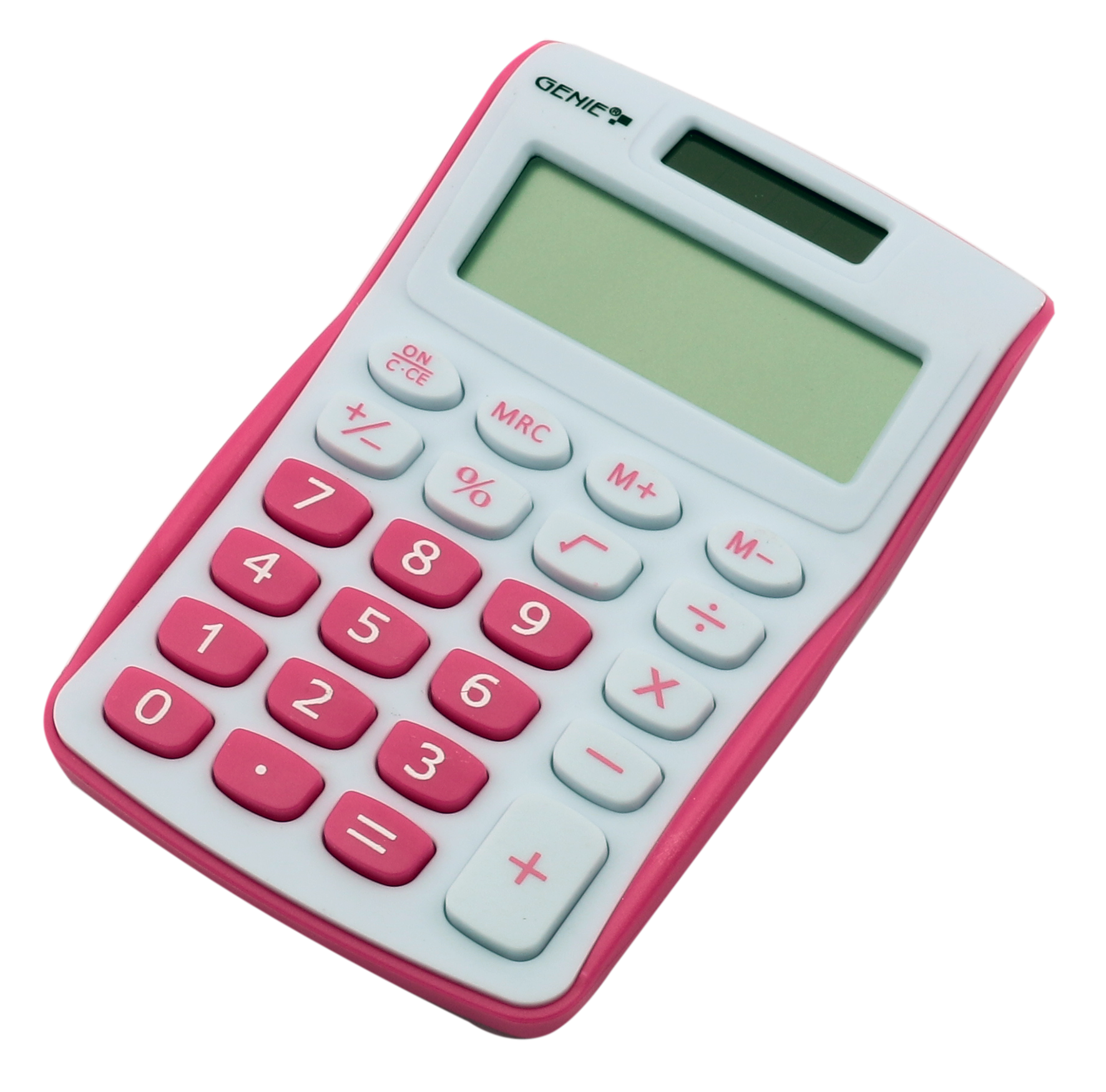 8-stelliger Taschenrechner mit Dual-Power (Solar und Batterie), pink