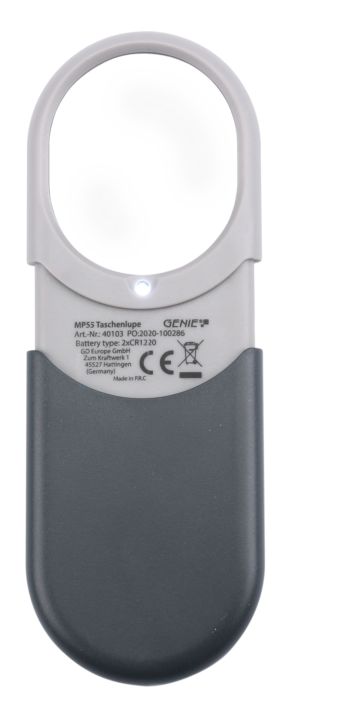 Practical pocket magnifier with LED lighting
and pouch